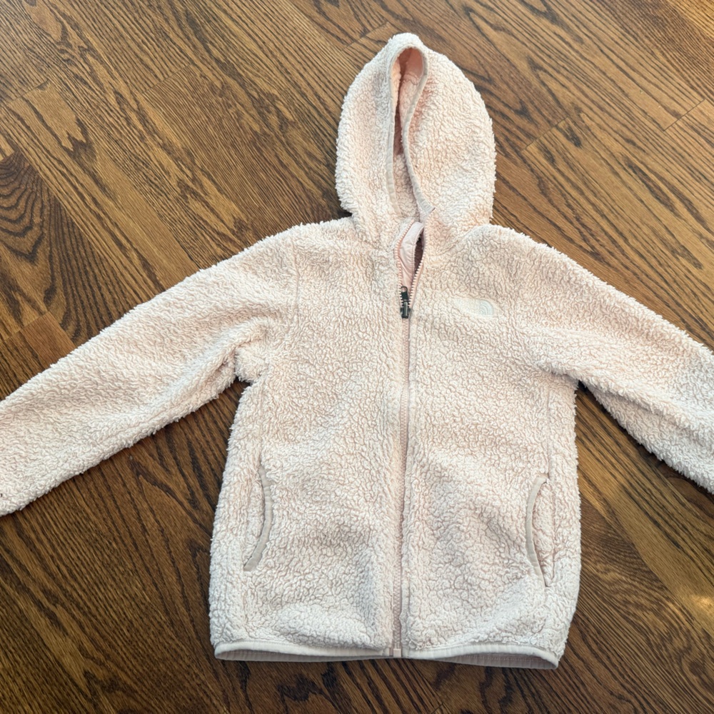 The North Face Pink Sherpa Hoodie Plush Zip up Fleece Jacket